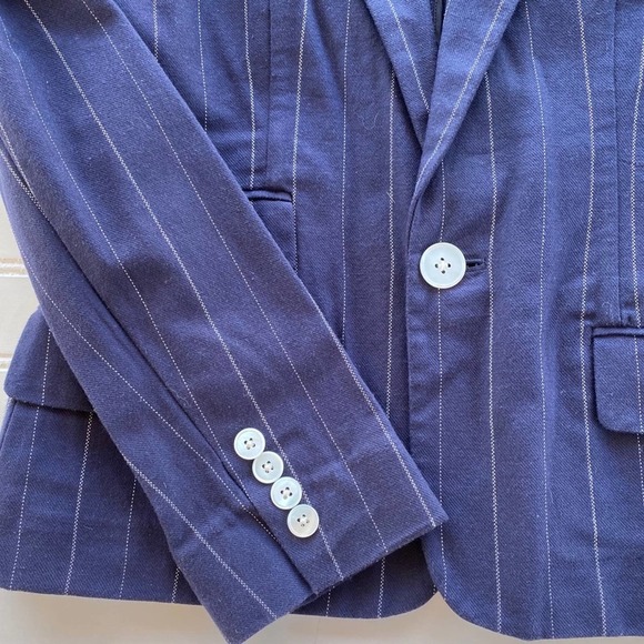 Ralph Lauren Rugby Stripe One Button Blazer Jacket - Picture 9 of 9